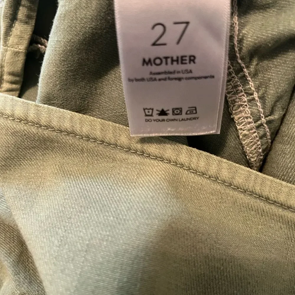 MOTHER Ruffled Mini Skirt in Loden Frost
